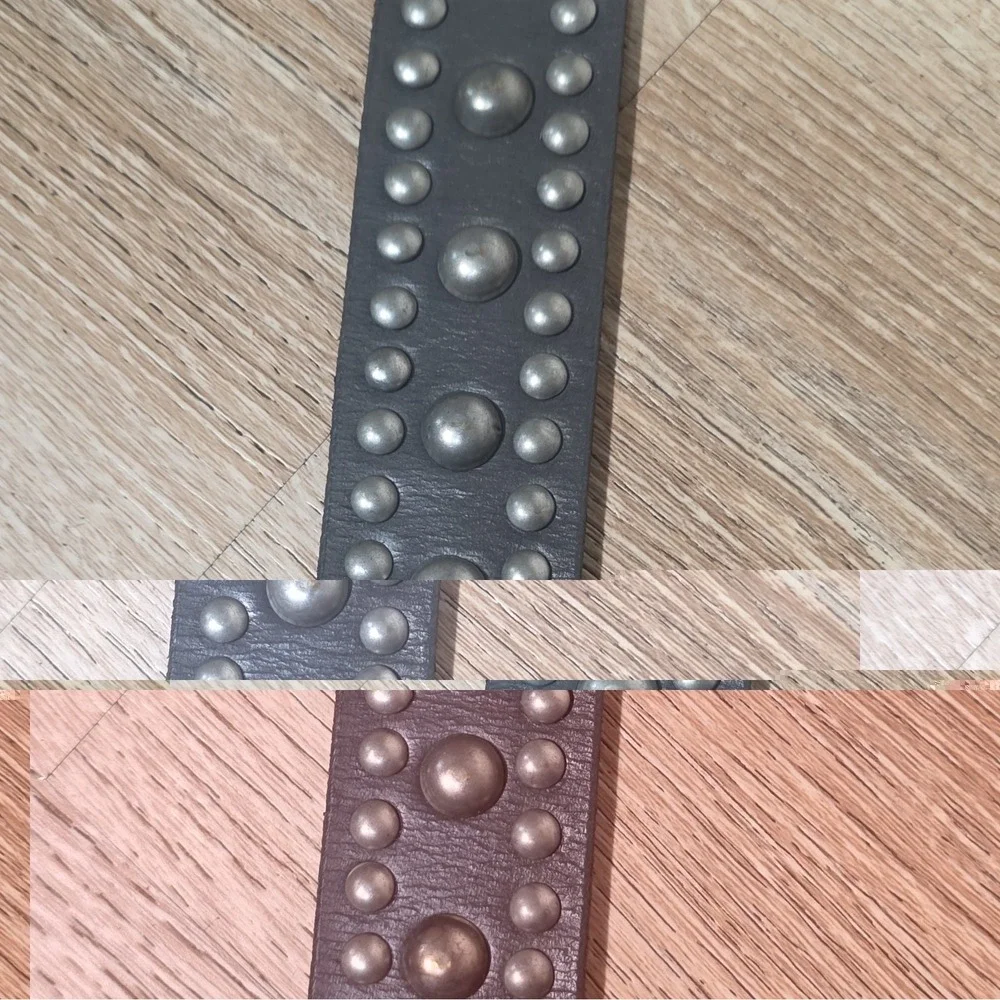 Free People Brown Leather Studded Belt Western Boho Metal Rivets NWT